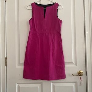 Theory Shiny Pink split neck sleeveless Sheath Dress size 8